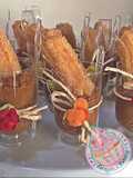 Shots de churros con dulce de leche