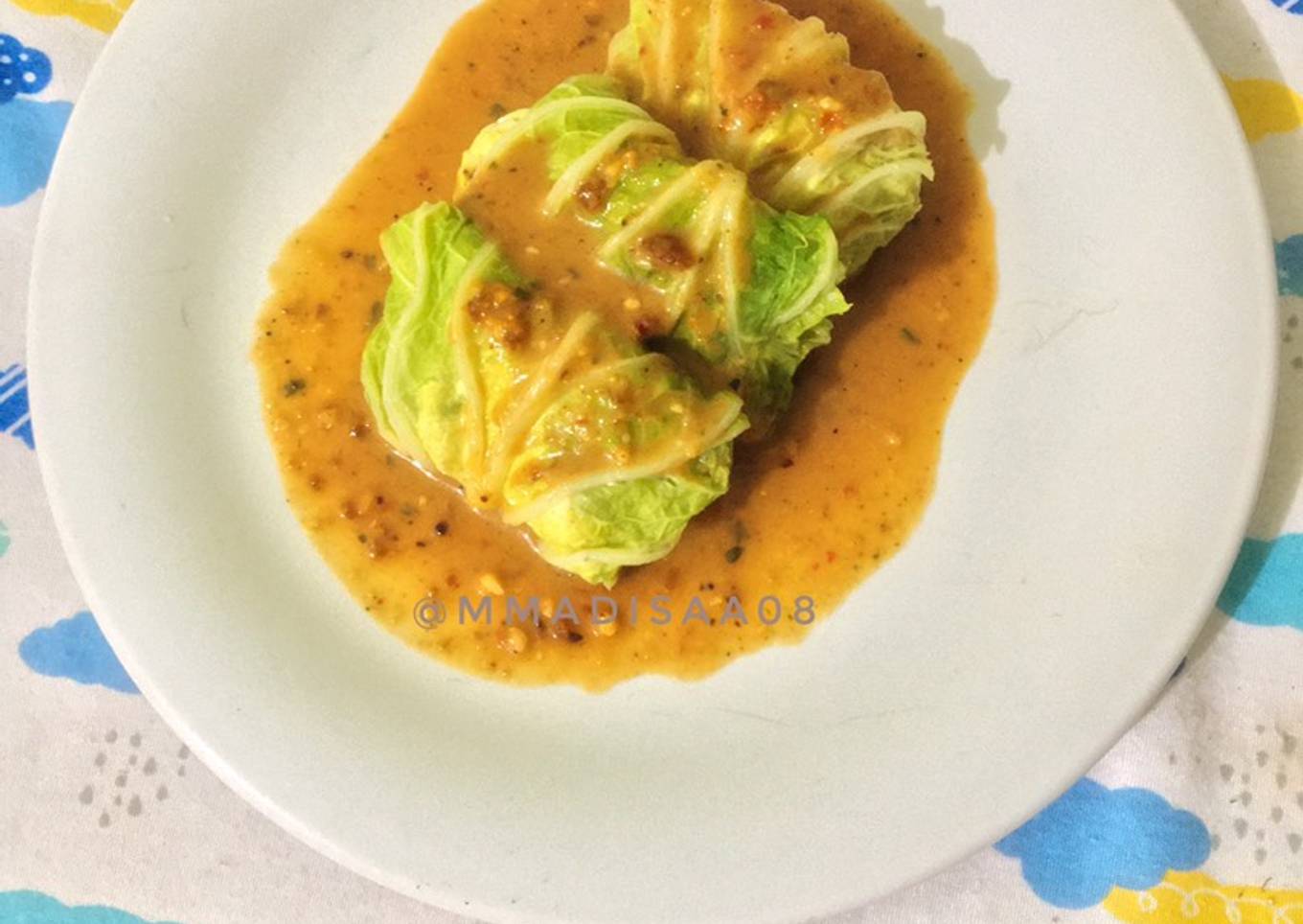 Sawi Gulung Tahu Ayam Sambel Pecel