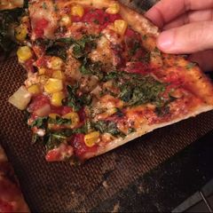 Low fat yeast free pizza dough FAST A picture of Low fat yeast free pizza dough FAST.