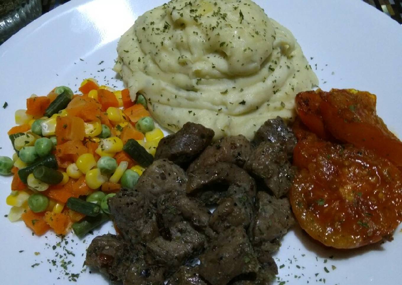 Saikoro Panggang Mashed Potato