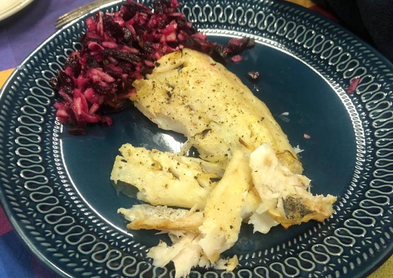 Fish and beetroot salsa