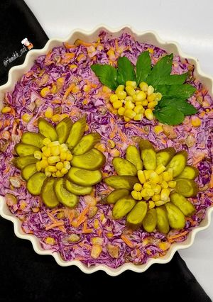 عکسی از دستور سالاد کلم بنفش و ذرت🥗