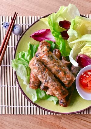 Hình của món 💚 Chả Giò Chay Có Dùng Trứng (Vegetarian).