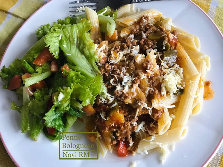 Cara Mudah Menyiapkan Resep  Penne Bolognese with simple salad yang Bisa Manjain Lidah, Enak Banget