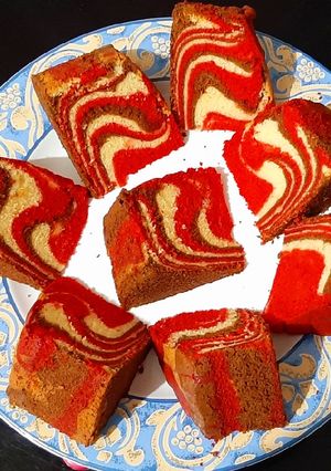 Foto resep Butter Zebra Cake 3 warna
