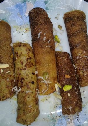 A picture of Whole Wheat and Sugar Pancakes / Meetha Puda.