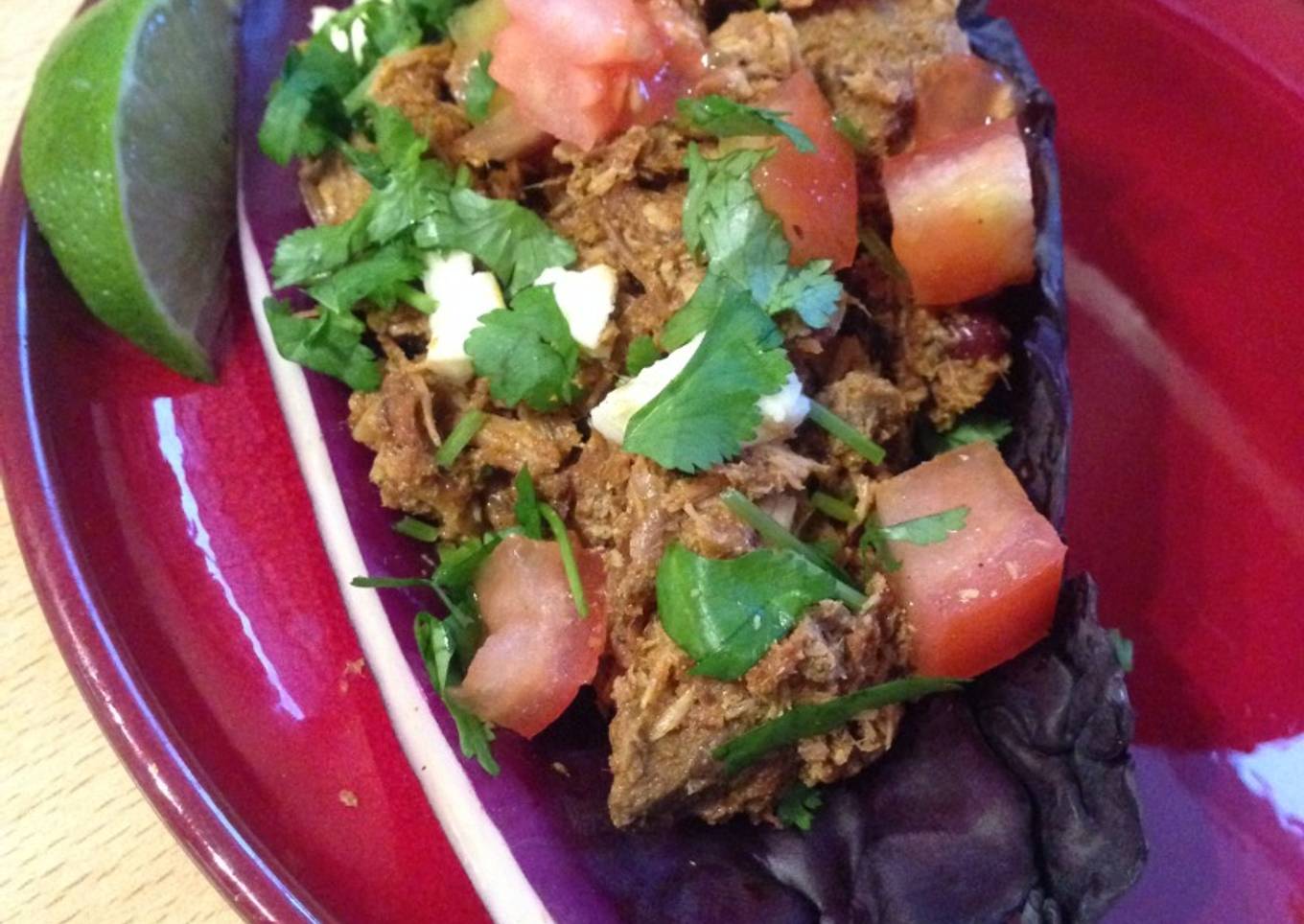 Gluten Free Tacos with Red Cabbage Shell