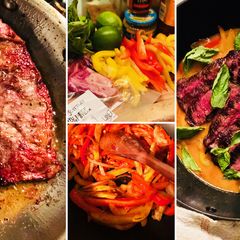 A picture of Fullblood Wagyu Skirt Steak with Coconut Curry.