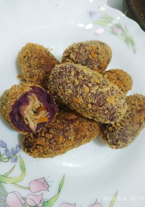 Foto resep Kroket Ubi Ungu + BONUS sambal kecap bawang putih