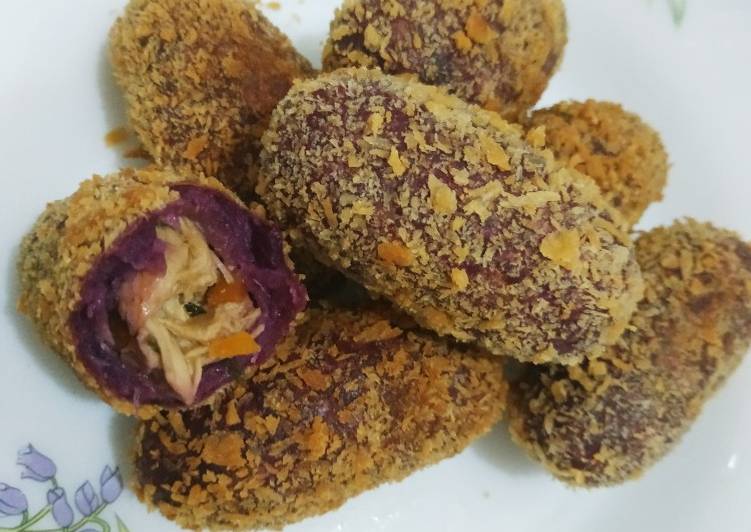 Kroket Ubi Ungu + BONUS sambal kecap bawang putih