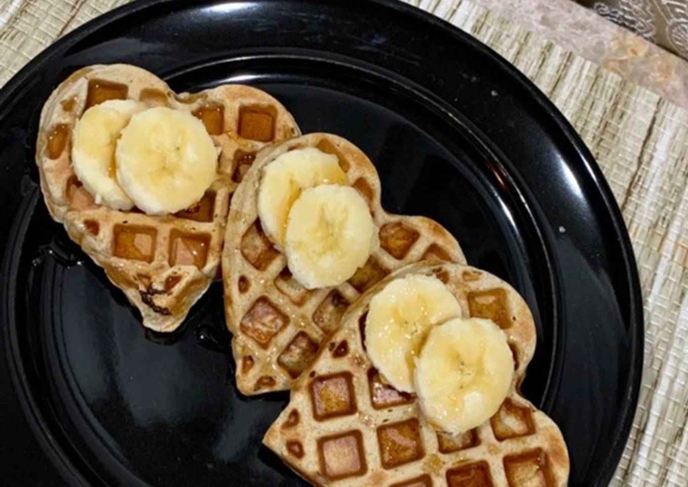 Waffles de avena y plátano 🍌🤍