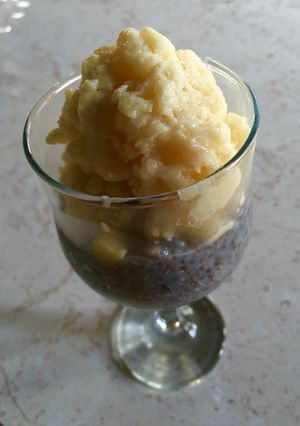 A picture of Barbadine Ice Cream and Chia Seeds.