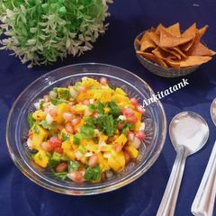 A picture of Kesar mango salsa.