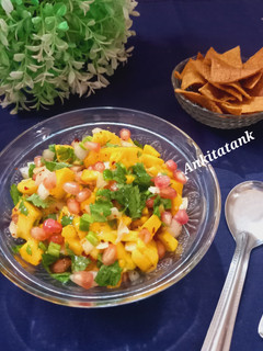 A picture of Kesar mango salsa.