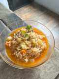 Sopa de arroz con pollo de la abuelita