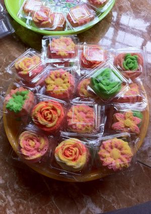 Foto resep Bolu pelangi bunga