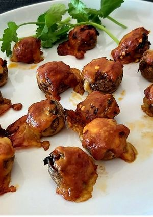 A picture of Stuffed veg cheese mushroom.