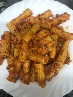 Una foto de 442. Tortiglioni con salsa de sobrasada y queso brie (principal pasta)