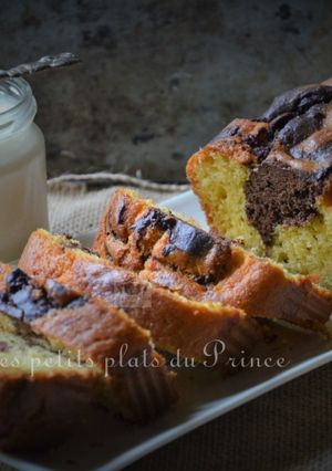 Une photo de Gâteau yaourt façon marbré au chocolat