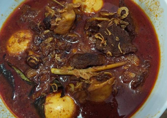 Rendang daging telur simpel