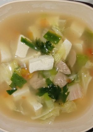 Foto resep Sup Tahu Baso Sawi Tanpa Minyak