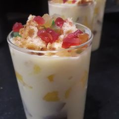 Fruit cake custard A picture of Fruit cake custard.