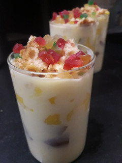 A picture of Fruit cake custard.