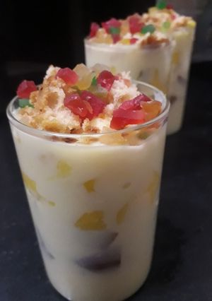A picture of Fruit cake custard.