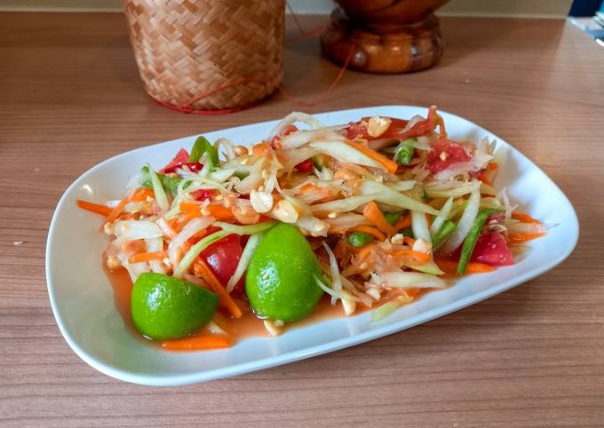 Cara Membuat Som tam (ส้มตำ) - Salad pepaya muda Kekinian