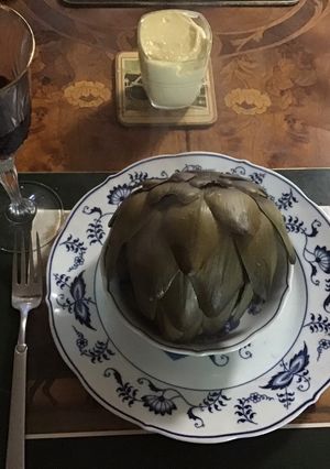 A picture of California Farm No Waste Artichoke and Cream Soup.