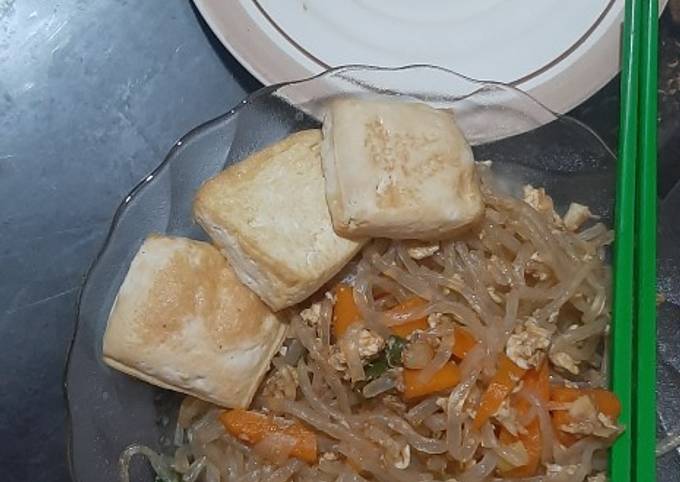 Mie shirataki goreng + tahu airfryer