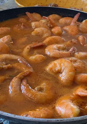Una foto de Camarones a la diabla