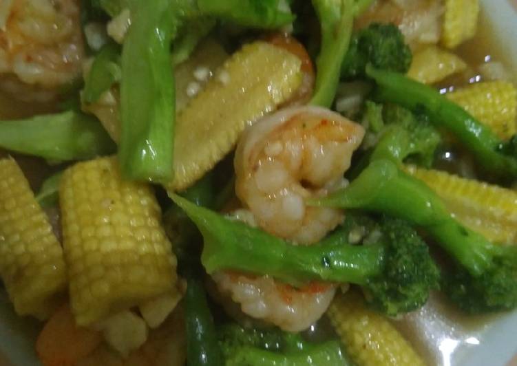 Cara mudah memasak 1. Brokoli Udang Saus Tiram, Lezat Sekali