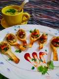 #Chiken_grill_bite_in_Puff #spoon.With#Lentil_Soup