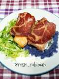 Trancio di salmone con lonza croccante