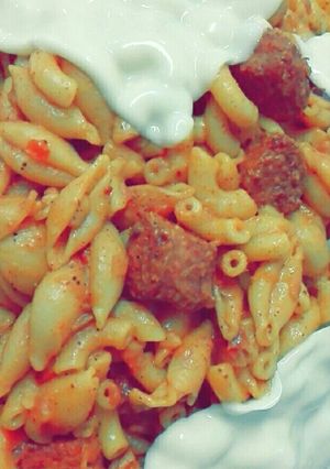صورة لوصفة باستا مشكله بالكباب