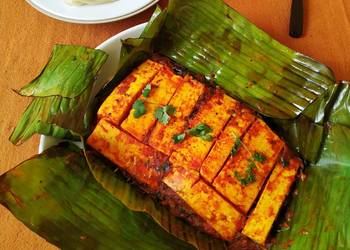 How to Prepare Yummy Paneer wrapped in banana leaf