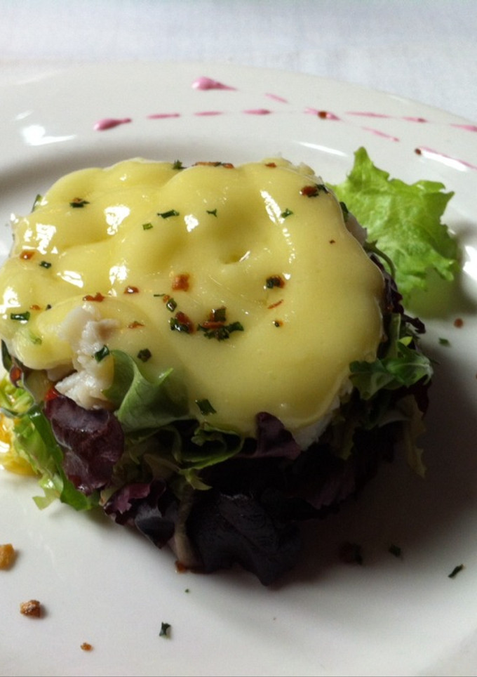 Una foto de Ensalada de bacalao al pil-pil