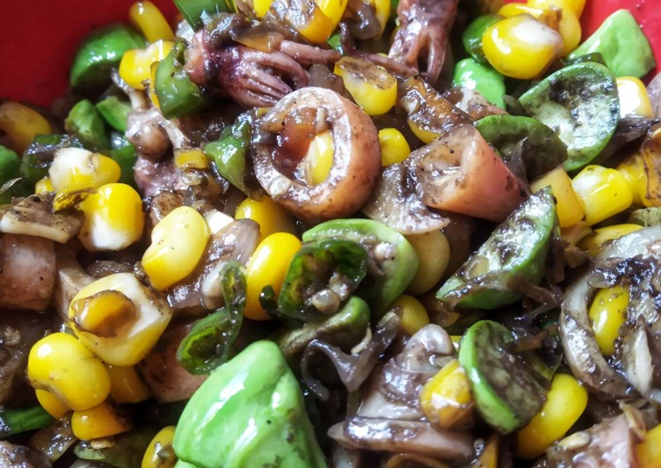 Cumi Asin Petai Jagung Pedas