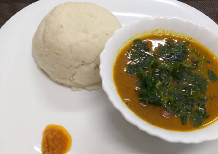 Beans in coconut served with ugali#coconut/tamarind contest