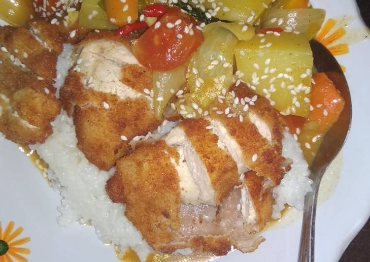 Cara termudah untuk Mudah Makan di DimeChicken katsu curry