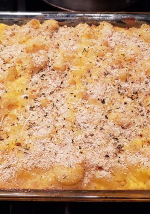 A picture of Cauliflower Mac and Cheese.