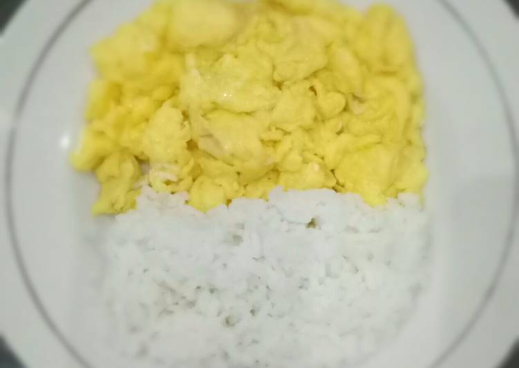 makanan Nasi Scrumbled Egg (bekal simpel) Anti Gagal