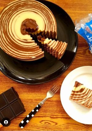 Foto resep Puding zebra pinggiran roti tawar 🍮