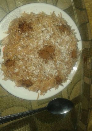 صورة لوصفة شعيريه بسكر