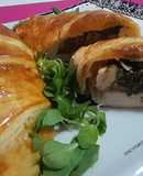 Pollo en hojaldre con relleno de setas variadas -en airfryer-