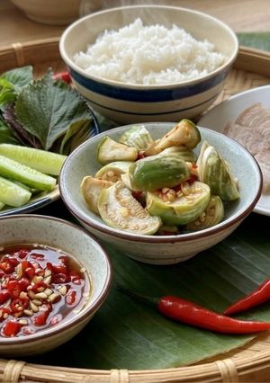 Hình của món Cà Pháo Xanh Ngâm Mắm Ngọt.