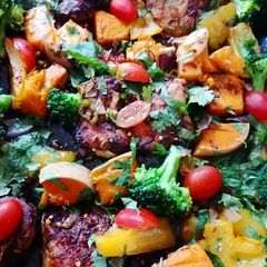 A picture of Jerk Chicken Tray Bake.