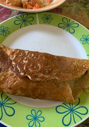 Una foto de Panqueque de papas y harina integral