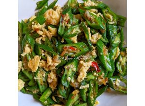 Gambar Stir fry okra with egg (part 2)